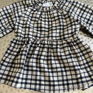 Zara black and white fitted top